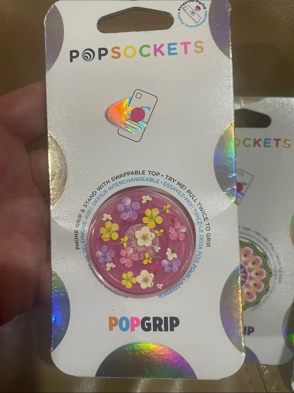 5 PopSocket PopGrip Phone Grips - White Packaging with Multicolor Designs